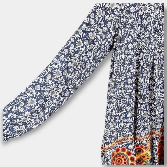 Ivy Jane Embroidered Tunic Blue White Orange Size XS - Picture 4 of 11